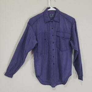 Vintage Shirt Lizwear Button Down Women MP Purple Safari Utility Elbow Patches